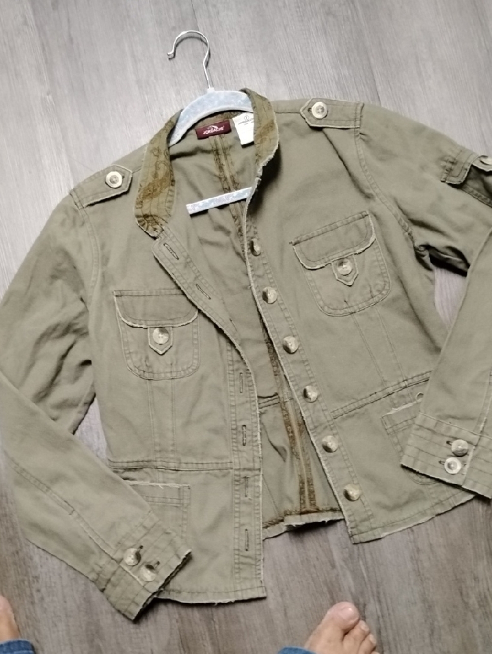 Jordache Olive Utility Jacket with Epaulets - Picture 7 of 12